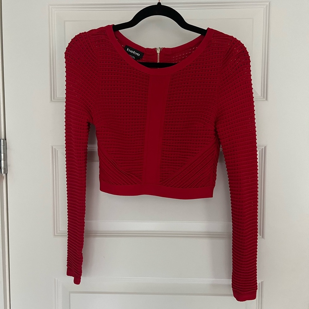 bebe Red Crop Top